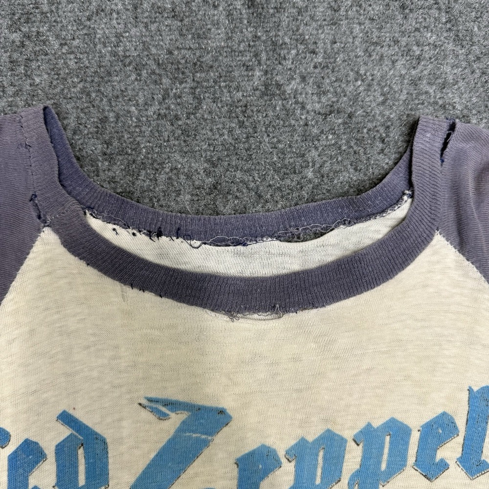 Vintage 1970s Led Zeppelin WORLD TOUR Rare Rock tshirt True Vintage USA Made S - Picture 7 of 15